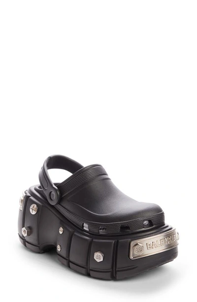 Balenciaga X Crocs™ Hardcrocs Platform Clog In Black