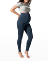 Blanqi Everyday Maternity Belly Support Leggings In Storm Grey