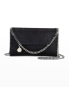 Stella Mccartney Falabella Mini Vegan Leather Wallet On Chain In Black