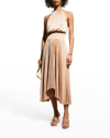 A.L.C RENZO II SLEEVELESS PLEATED MIDI DRESS