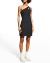 Beyond Yoga Your Mind One-shoulder Space Dye Minidress In Darkest Night