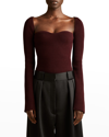 Khaite Burgundy Maddy Long Sleeve T-shirt In Merlot