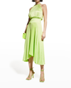 A.l.c Renzo Ii Sleeveless Pleated Midi Dress In Green Kick