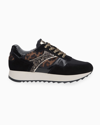 Nerogiardini Leopard Glitter Runner Sneakers In Black