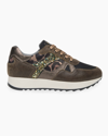 Nerogiardini Leopard Glitter Runner Sneakers In Military