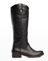 Frye Melissa Button Lug-sole Tall Riding Boots In Black