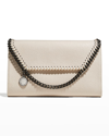 Stella Mccartney Falabella Mini Shaggy Deer Wallet On Chain In Off White