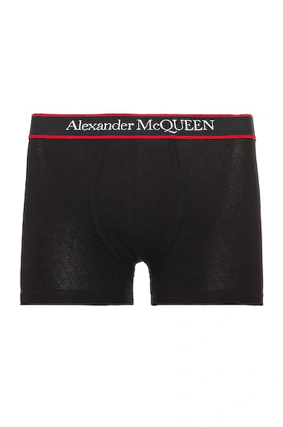 Alexander Mcqueen Logo-waistband Boxer Shorts In Black