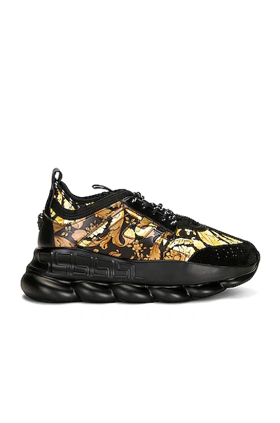 Versace Chain Reaction Sneakers, Male, Print, 48 In Multicolour