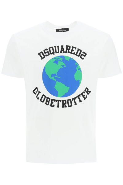 Dsquared2 Globetrotter Logo印花t恤 In White