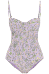 Tory Burch Printed Underwire One Piece Swimsuit In Purple