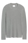 Billy Reid Regular Fit Waffle Crewneck Pullover In Grey