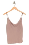 Renee C Cowl Neck Sleeveless Tank In Taupe