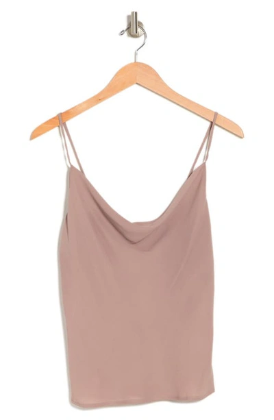 Renee C Cowl Neck Sleeveless Tank In Taupe