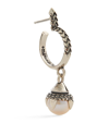 EMANUELE BICOCCHI STERLING SILVER AND FRESHWATER PEARL SINGLE HOOP EARRING