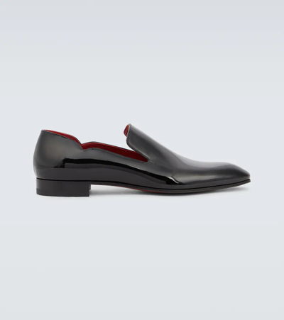 Christian Louboutin Dandy Chick漆皮乐福鞋 In Black/lin Loubi