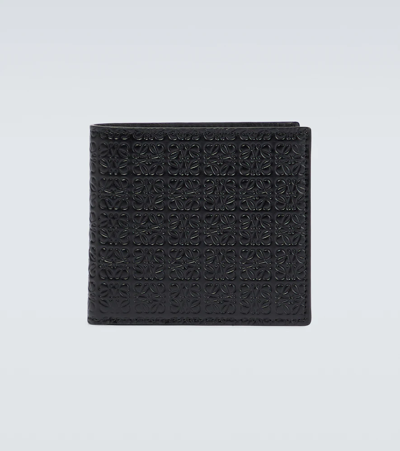 Loewe Anagram-debossed Leather Bi-fold Wallet In Black