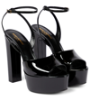 SAINT LAURENT JODIE 145 PATENT LEATHER PLATFORM SANDALS