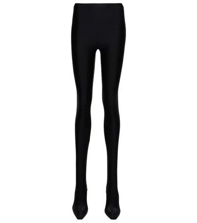 Balenciaga Underwear Lace Stretch Trouseraleggings In Black