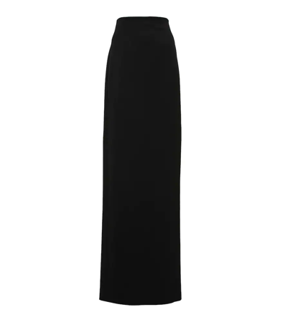 Saint Laurent Silk-satin Maxi Skirt In Noir