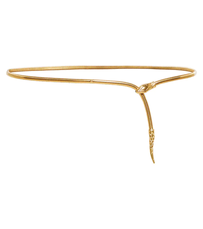 Saint Laurent Ysl Snake Chain Belt In Gold | ModeSens