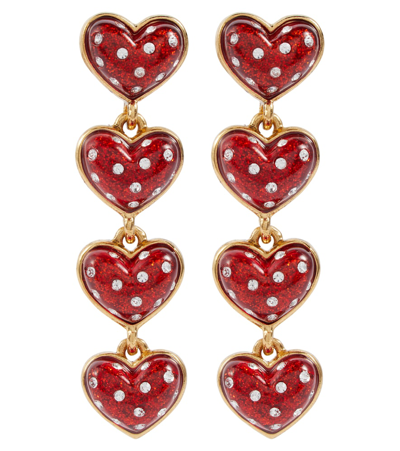 Oscar De La Renta Women's Sweetheart 14k Gold-plated, Resin & Crystal Glass Earrings In Glitter