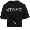 VERSACE VERSACE SAFETY PIN CREWNECK CROPPED T