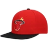 Mitchell & Ness Men's  Red, Black Miami Heat Hardwood Classics Team Two-tone 2.0 Snapback Hat In Red