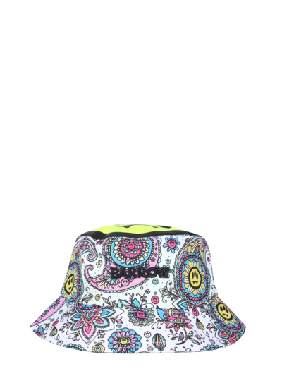 Barrow Paisley Logo Printed Nylon Bucket Hat In White