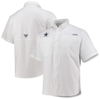 COLUMBIA COLUMBIA WHITE DALLAS COWBOYS TAMIAMI OMNI-SHADE BUTTON-DOWN SHIRT