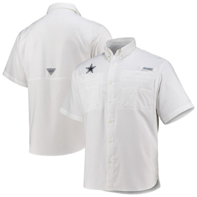 Columbia White Dallas Cowboys Tamiami Omni-shade Button-down Shirt