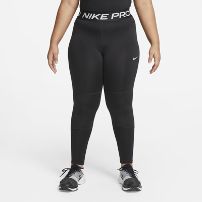 Nike Pro Dri-fit Big Kids' (girls') Leggings (extended Size) In Black