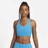 Nike Women's Swoosh Medium-support 1-piece Pad Sports Bra In Blue
