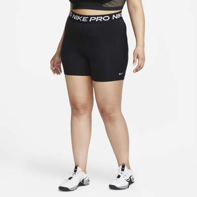 Nike Plus Size Active Pro-365 Dri-fit Elastic Logo Shorts In Black/white