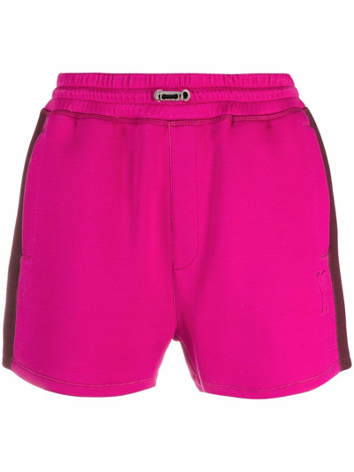 Ami Alexandre Mattiussi Ami De Coeur Track Shorts In Pink