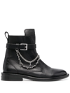 ZADIG & VOLTAIRE LAUREEN CHAIN-LINK ANKLE BOOTS