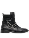 Zadig & Voltaire Embellished Leather Ankle Boots In Black
