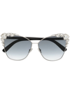 Jimmy Choo Kyla Oversize-frame Sunglasses In Black