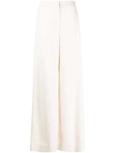 Voz High-waist Wide-leg Trousers In Nude