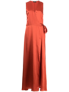 Voz Frontwards Wrap Dress In Rot
