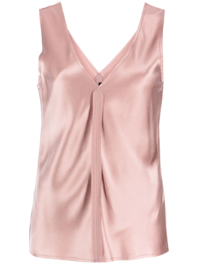 Voz Raw-cut Silk Tank Top In Rosa