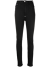 Philipp Plein High-waisted Denim Leggings In Black