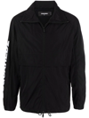 Dsquared2 Logo-print Zippered Coat In Black