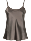 VOZ FLARED SILK VEST TOP