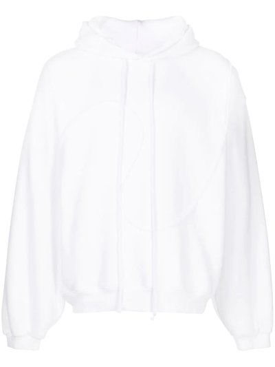 Erl Embroidered-detail Hoodie In White