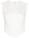 DION LEE FINE-RIBBED CORSET TANK TOP