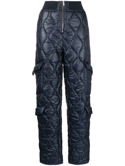 Dion Lee Quilted Ripstop Cargo Trousers In Blau