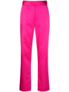 Rta 'maren' Flat Front High Rise Satin Pants In Rosa
