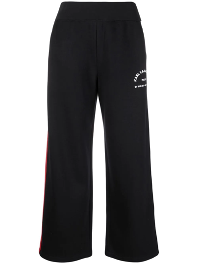 Karl Lagerfeld Jersey Cropped-leg Culottes In Black