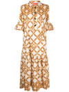 La Doublej Artemis Printed Dress In Diamonds Giallo